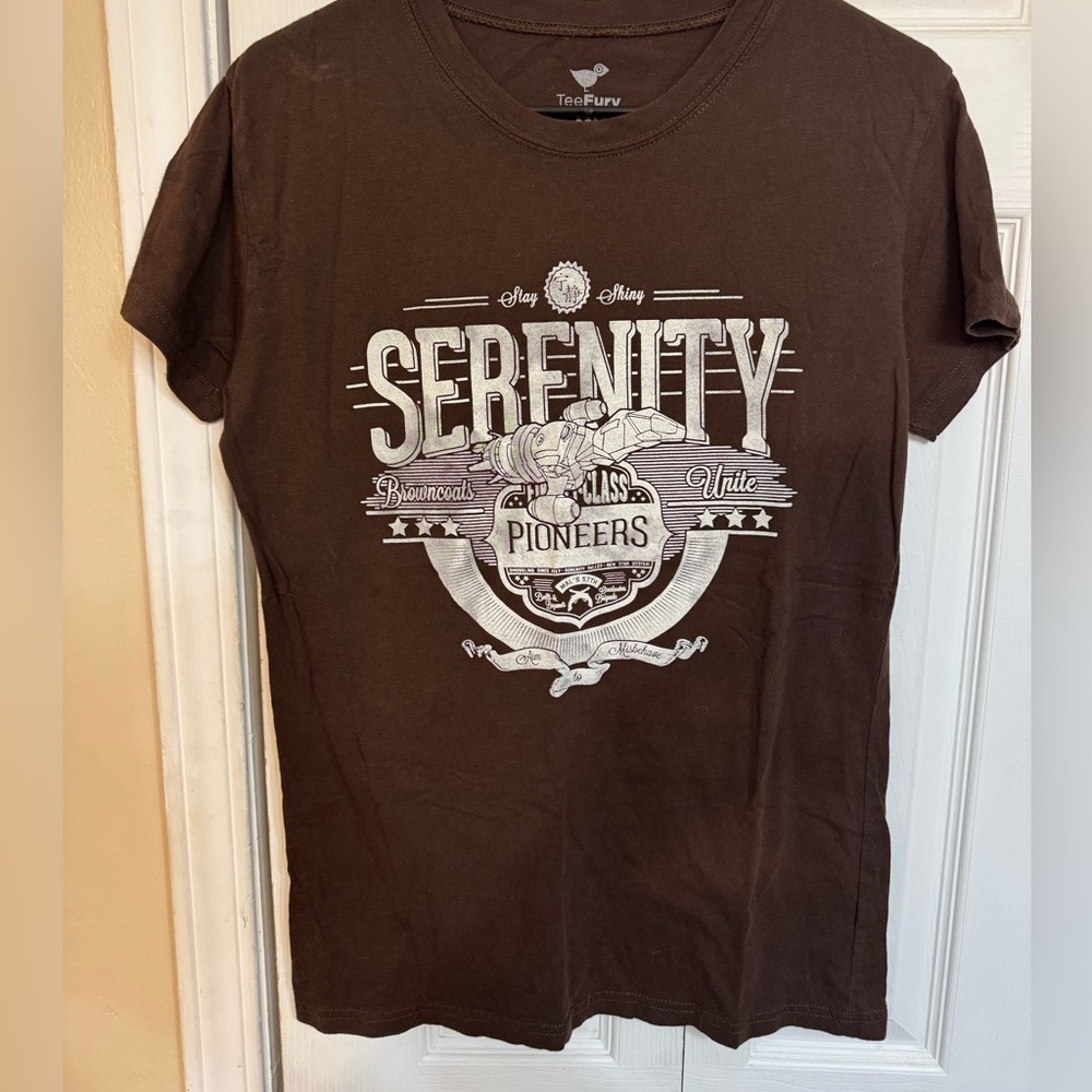 Firefly Serenity Nerdy Graphic Tee - Brown Women’s Top Juniors XXL Browncoats